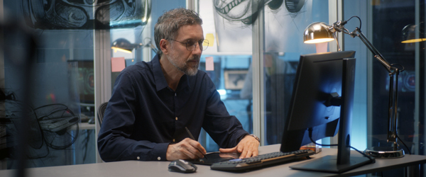 Professional animator working on explainer video design, representing Coldea Productions' role as a nationwide explainer video agency.