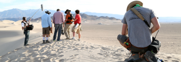 Film crew working on a feature film in a desert location, produced by Coldea Productions