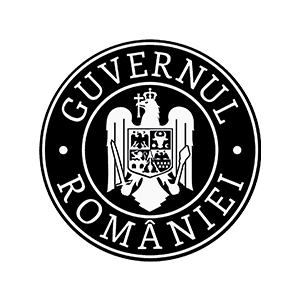 Guvernul României black logo featuring a coat of arms